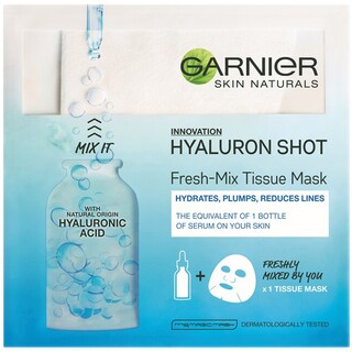Garnier | Skin Naturals | Masca servetel Fresh-Mix cu acid hialuronic pentru hidratare 33g