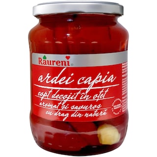 Raureni | Ardei capia copt decojit in otet 680g
