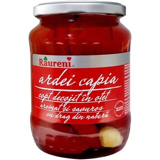 Raureni | Ardei capia copt decojit in otet 680g