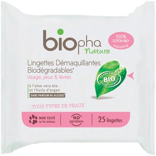 Biopha | Servetele bio demachiante 25 bucati