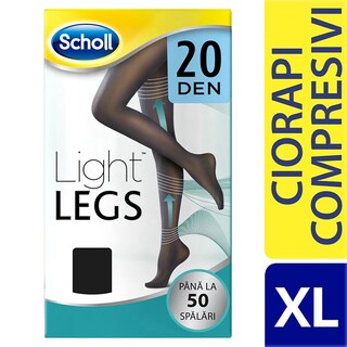Scholl | Ciorapi compresivi de dama 20DEN, negri, marime XL