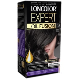 Loncolor | Expert Oil Fusion | Vopsea de par permanenta fara amoniac 1.0 Negru