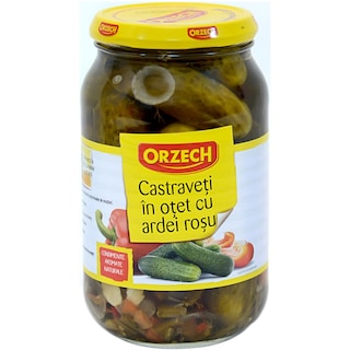 Orzech | Castraveti in otet cu ardei rosu 830g