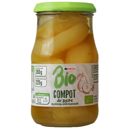 Compot de pere bio in sirop slab indulcit 350g