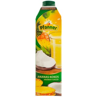 Pfanner | Bautura racoritoare necarbogazoasa cu suc de ananas si nuca de cocos 1L