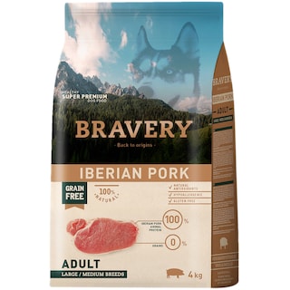 Bravery | Hrana uscata Adult Large/Medum Iberian Pork 4kg