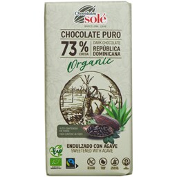 Ciocolata neagra bio 73% cacao cu sirop de Agave 100g