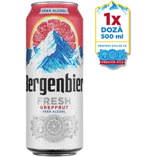 Bergenbier | Fresh | Bere blonda fara alcool, cu aroma de grapefruit 0.5L