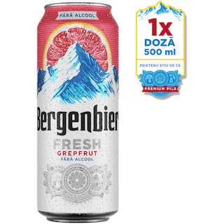 Bergenbier | Fresh | Bere blonda fara alcool, cu aroma de grapefruit 0.5L