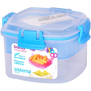Sistema | To Go | Caserola snack cu 2 compartimente suprapuse, 400ml, diverse culori