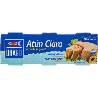 Ubago | Ton in ulei de floarea soarelui 3 bucati 3x80g