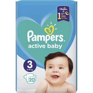 Pampers | Active baby-dry | Scutece bebelusi Marimea 3, 6-10kg, 20 buc