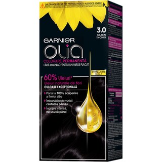 Garnier | Olia | Vopsea de par fara amoniac 3.0 Saten Inchis