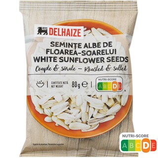 Delhaize | Seminte albe de floarea-soarelui, coapte si sarate 80g