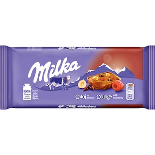 Milka | Collage | Ciocolata Colaj cu zmeura 93g