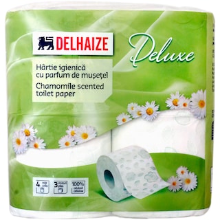 Delhaize | Hartie igienica 4 role 3 straturi cu parfum de musetel