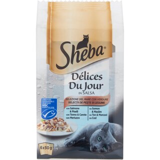 Sheba | Hrana umeda pentru pisici cu peste si legume 6x50g