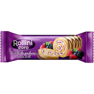 Rollini D'Oro | Rulada cu crema de fructe de padure 180g