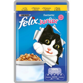 Felix | Hrana umeda pentru pisica junior cu carne de pui 100g