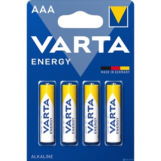 Varta | Baterii alcaline Energy AAA, 4 bucati