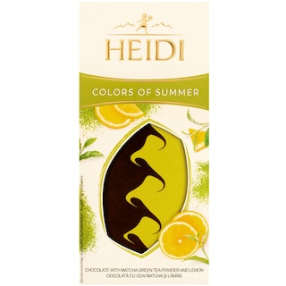 Heidi | Ciocolata amaruie cu lamaie, ciocolata alba si ceai verde Matcha 80g