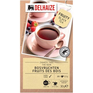 Delhaize | Ceai negru cu fructe de padure 20x1.5g