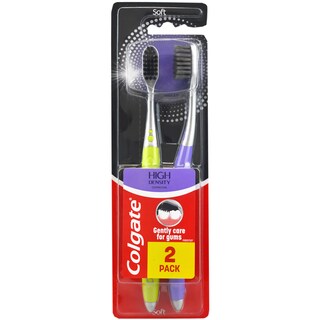 Colgate | Periute de dinti Soft High Density Charcoal 2 buc
