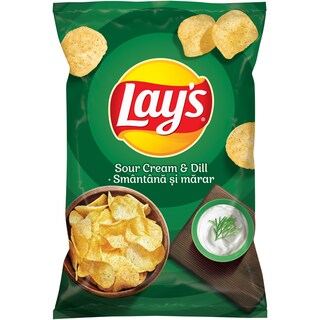 Lay's | Chipsuri din cartofi cu gust de smantana si marar 140g