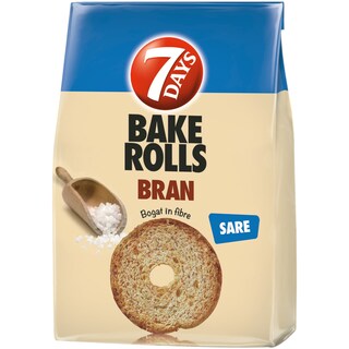 7Days | Bake Rolls Bran | Rondele de paine crocanta cu tarate si sare 80g