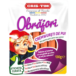 Cris-Tim | Obrajori | Crenvursti de pui 130g