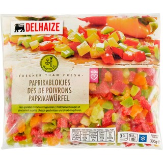 Delhaize | Amestec de ardei rosu, galben, verde 300g