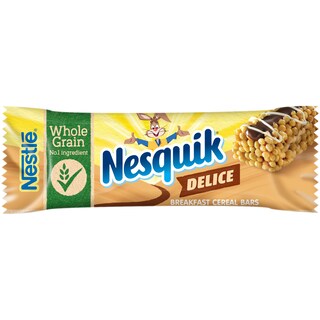Nesquik | Baton de cereale Delice cu ciocolata cu lapte si glazura alba 23g