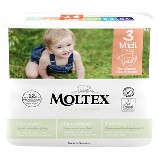 Moltex | Scutece eco pentru bebelusi Nr.3, 33 bucati, 4-9 kg