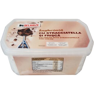Delhaize | Inghetata cu stracciatella si frisca 500g