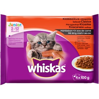 Whiskas | Hrana pentru pisoi pui, vita, miel si iepure 4x100g