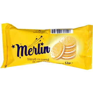 Merlin | Biscuiti cu crema de vanilie 52g