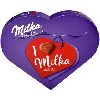 Milka | I Love Milka | Praline de ciocolata cu lapte alpin cu crema de alune 165g