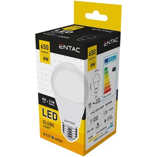 Entac | Bec LED E27 8W (51W) 4000K