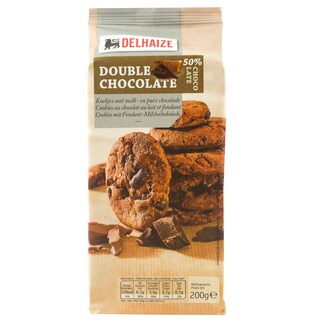 Delhaize | Biscuiti cu ciocolata neagra si ciocolata cu lapte 200g