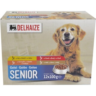 Delhaize | Hrana umeda pentru caini seniori,  12x100g