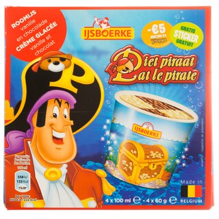 Isjboerke | Inghetata de vanilie si ciocolata 4 bucati 4x100ml