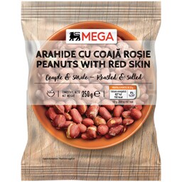Arahide cu coaja rosie, coapte si sarate 250g