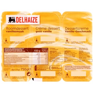 Delhaize | Crema desert cu aroma de vanilie  6x125g