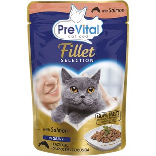 PreVital | Fillet | Hrana umeda pentru pisici adulte, cu somon in sos 85g
