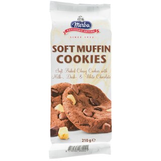 Merba | Fursecuri cu ciocolata cu lapte, neagra si alba 210g