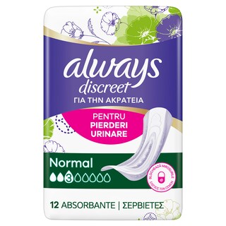 Always Discreet | Absorbante pentru pierderi urinare, Normal, 12 bucati