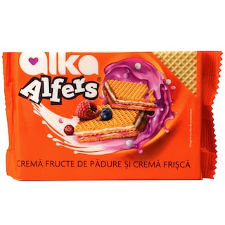 Alfers | Napolitane cu crema fructe de padure si crema frisca 170g