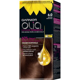 Garnier | Olia | Vopsea de par fara amoniac 6.0 Saten Deschis