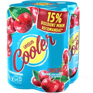Ursus Cooler | Mix de bere farra alcool si suc de cirese 4x0.5L