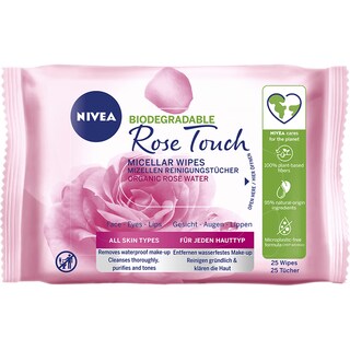 Nivea | Servetele micelare biodegradabile cu apa de trandafiri, 25 bucati